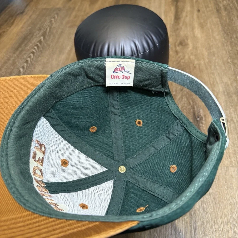 Vintage 80s Boy Scouts Hat Green Brown Leather Strap‎ Flint River Reservation